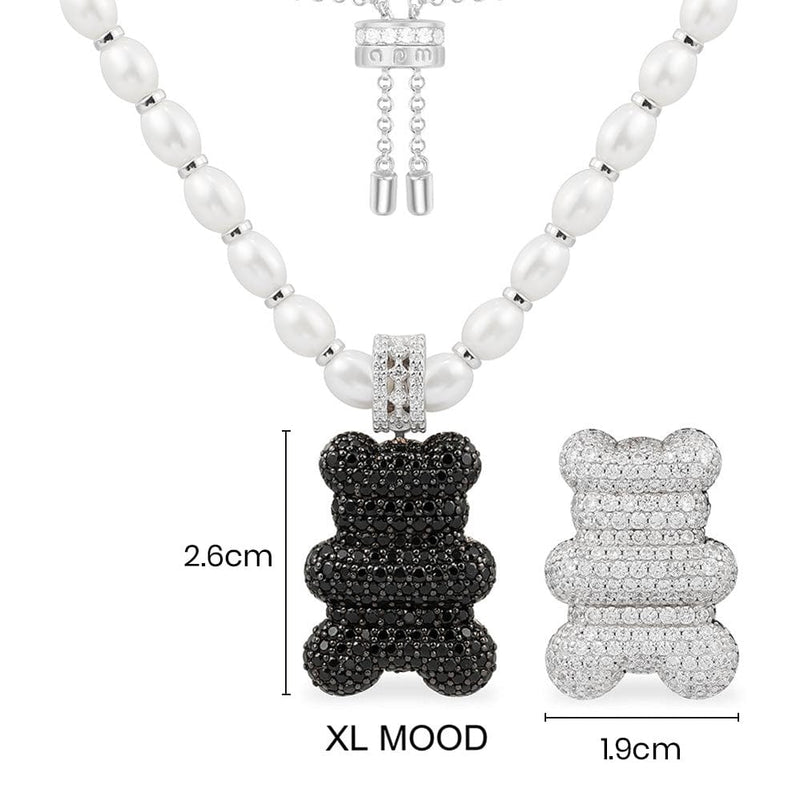 XL Mood Yummy Bear (CLIPPABLE) Adjustable Necklace with Pearls