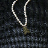 Lucky Yummy Bear (Clippable) Adjustable Necklace with Pearls