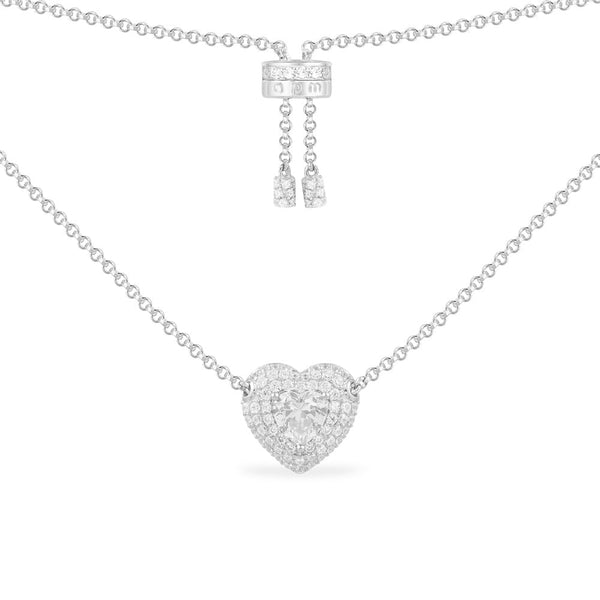 Pavé Heart Adjustable Necklace