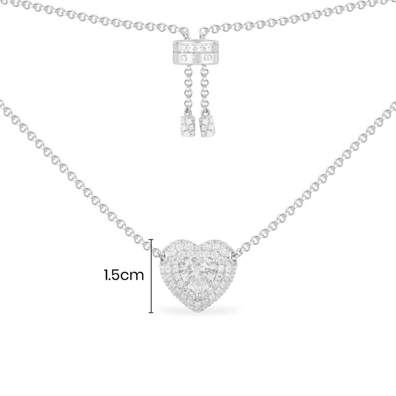 Pavé Heart Adjustable Necklace