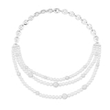 Disco Triple Chain Choker with Pearls