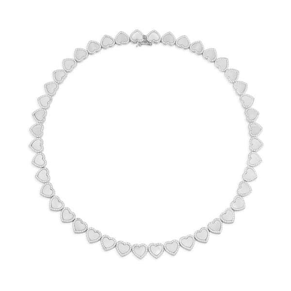 White Nacre Heart Choker