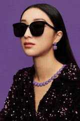 APM Monaco Purple Square Choker in Silver