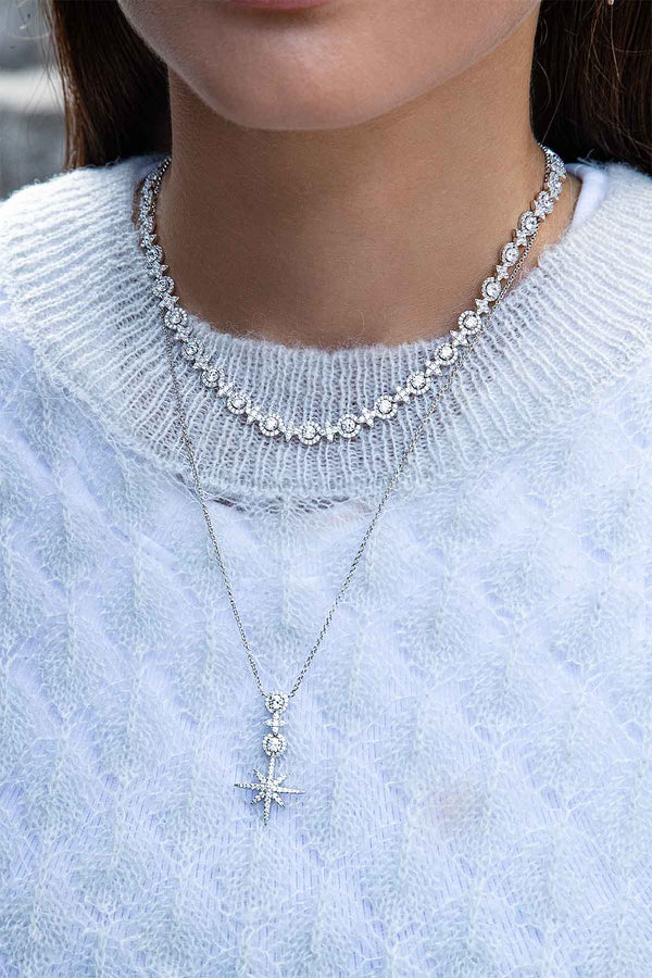 APM Monaco Pavé Météorites & Circles Choker in Silver