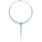 Lagoon Blue Y-Drop Pavé Necklace