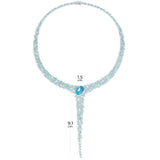 Lagoon Blue Y-Drop Pavé Necklace