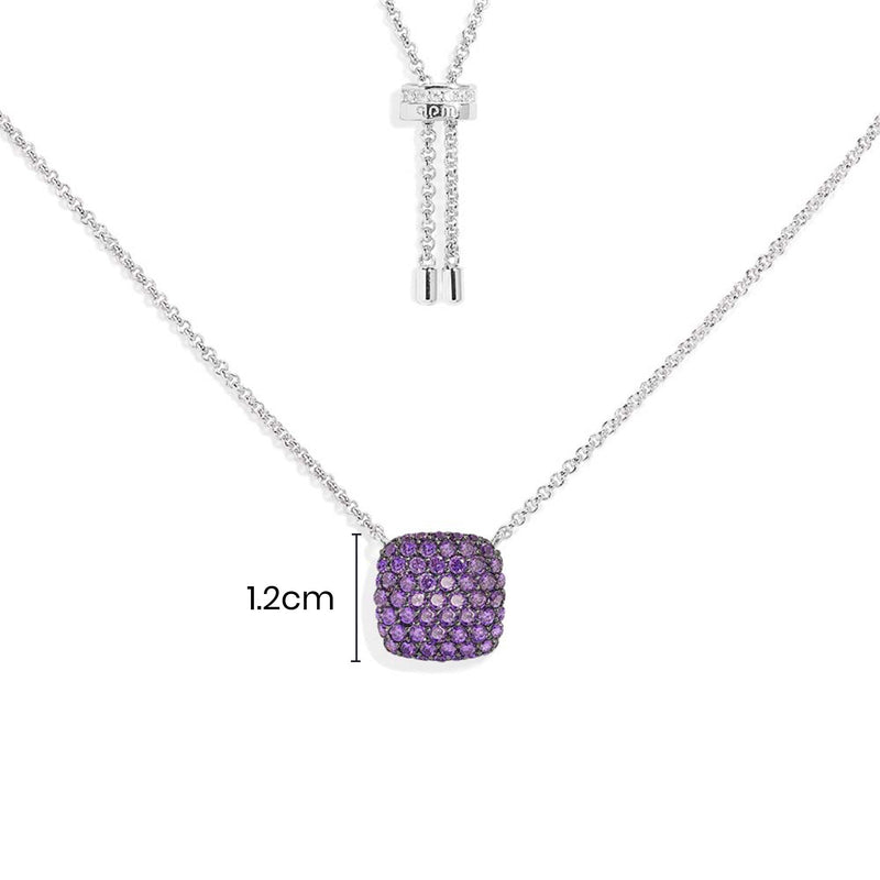 Purple Square Adjustable Necklace