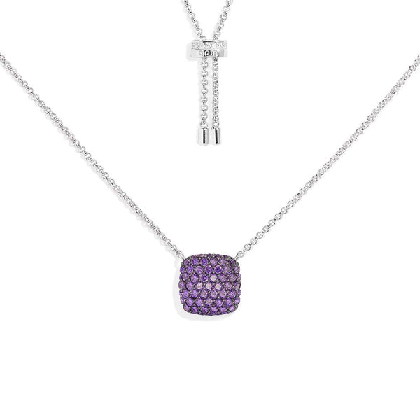 Purple Square Adjustable Necklace