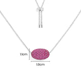 Fuchsia Oval Adjustable Necklace