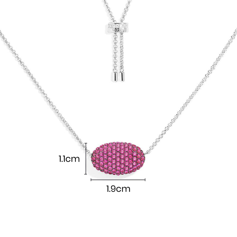 Fuchsia Oval Adjustable Necklace