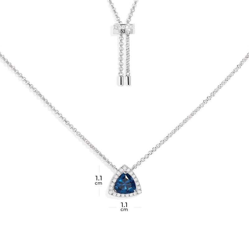 Blue Pavé Triangle Adjustable Necklace