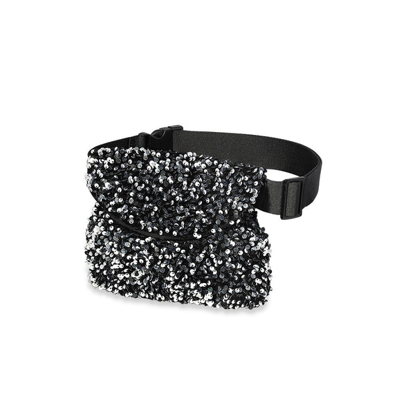 Silver Sequins Belt Bag