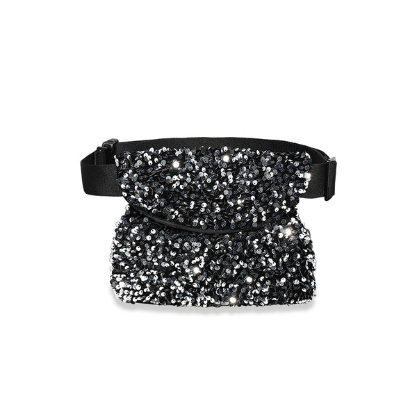 Silver Sequins Belt Bag