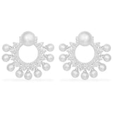 Sun Ear Jackets With Pearls - Silver