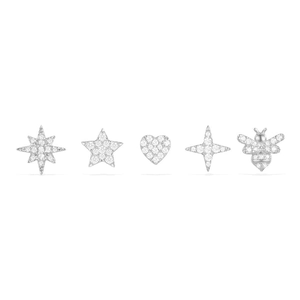 Stars And Bee Studs set - silver