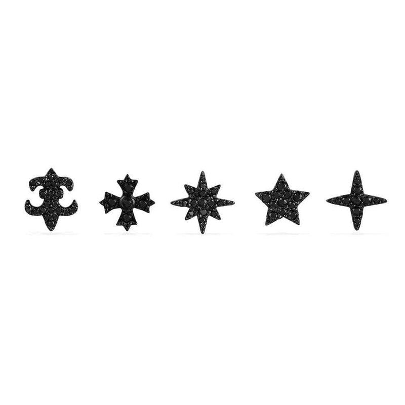 Paved Studs Set - Dark Grey Silver