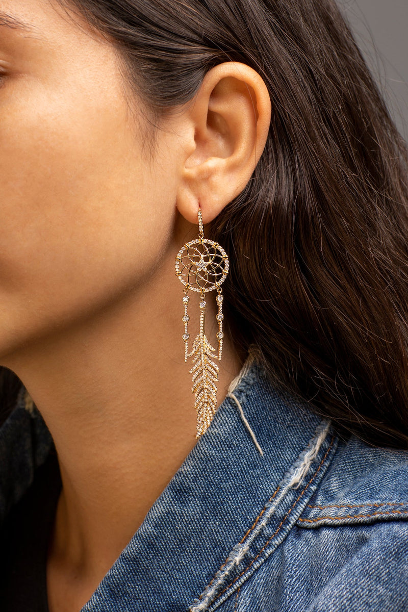 APM Monaco Dreamcatcher Earrings in Yellow Silver