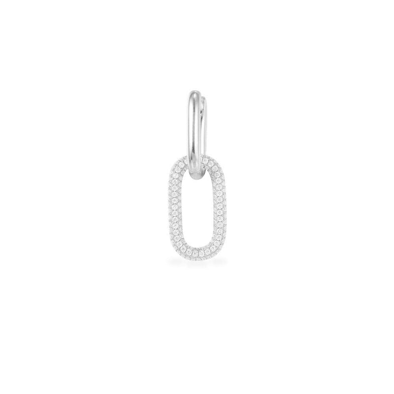 Single Small Chain Link Earring - Silver