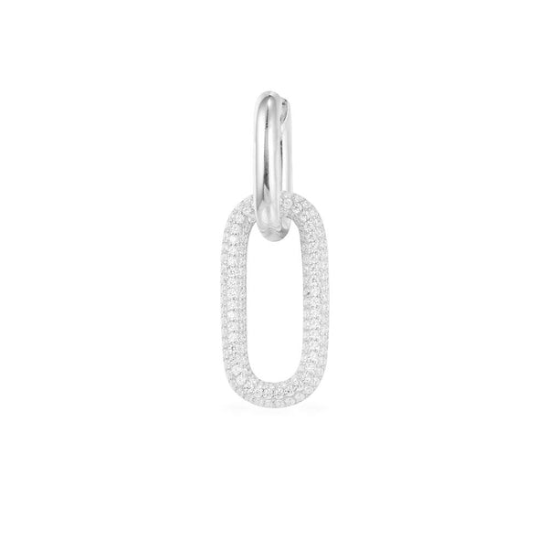 Single Chain Link Earring - Silver