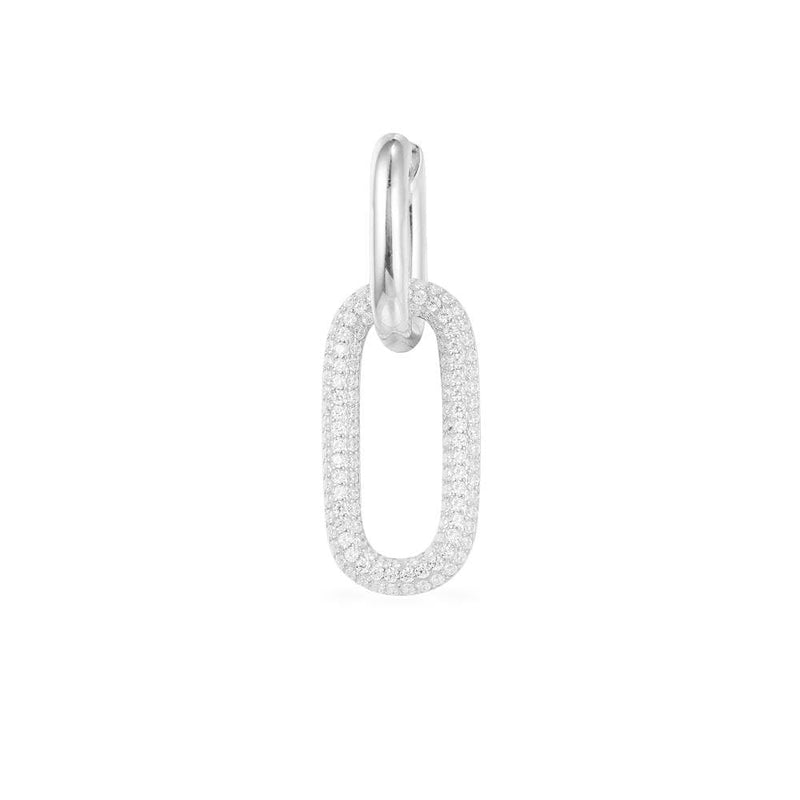 Single Chain Link Earring - Silver