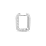 Single Mini Rectangle Earring - Silver