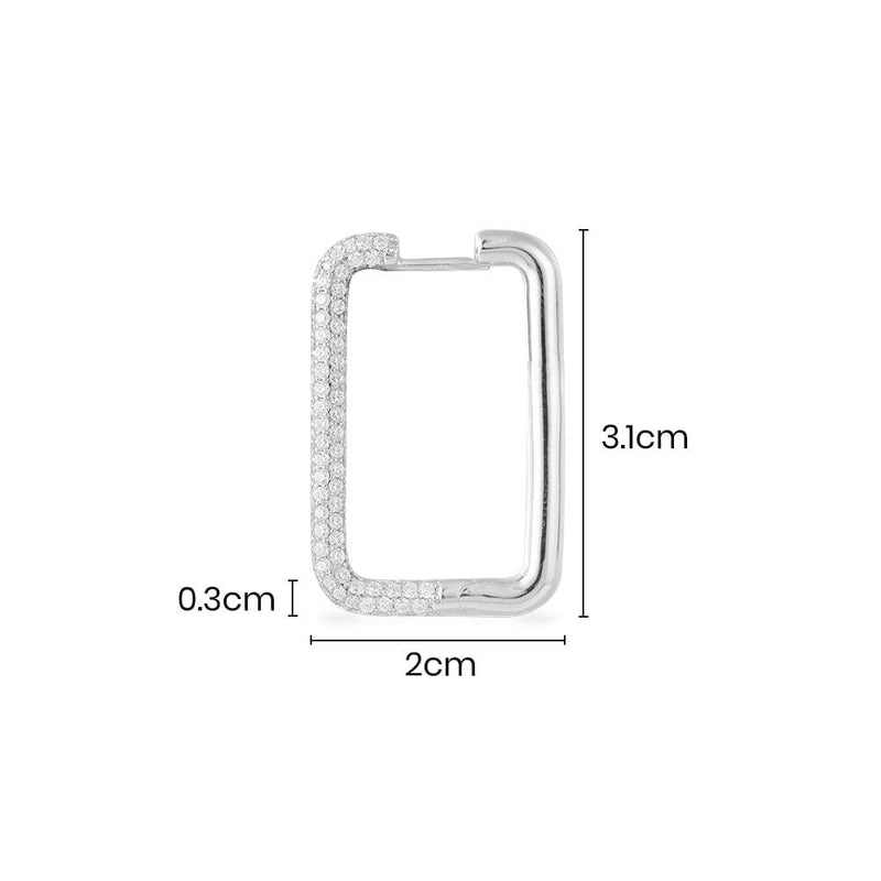 Single Rectangle Earring - silver