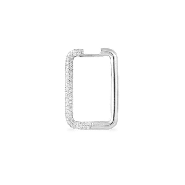 Single Rectangle Earring - silver