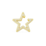 Single White Star Ear Cuff - Yellow Silver