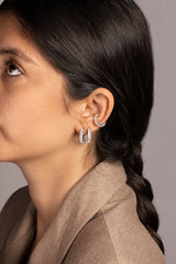 APM Monaco Eclat Hoop Earrings in white silver