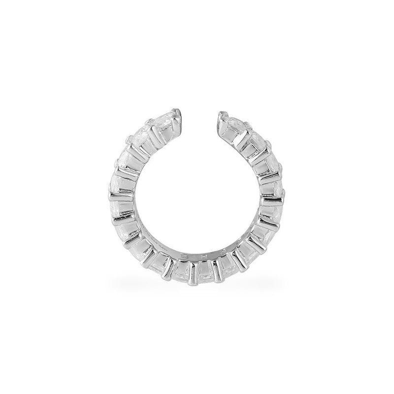 Single Eclat Ear Cuff - White Silver