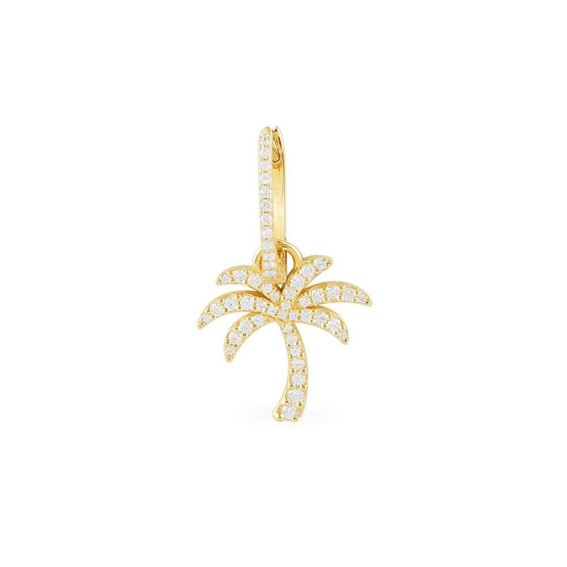 Single Palm Tree Earring - Yellow Silver