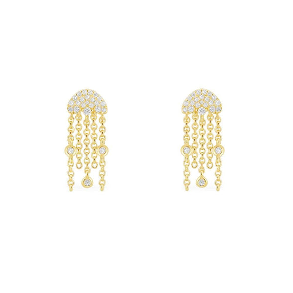 Jellyfish Earrings - Yellow Silver