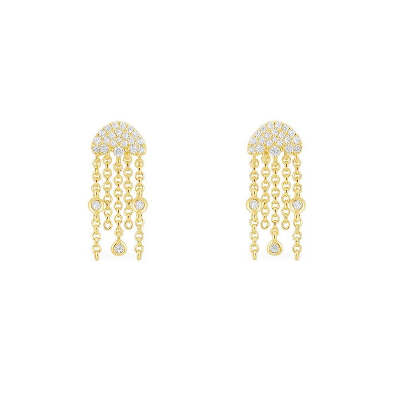 Jellyfish Earrings - Yellow Silver