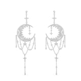 Moon Drop Earrings - Silver