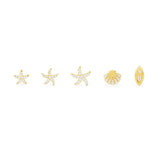 Marine Studs Set - Yellow Silver