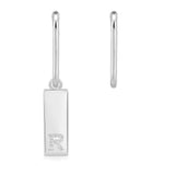 Asymmetric Alphabet Plate Earring And Rectangle - White Silver