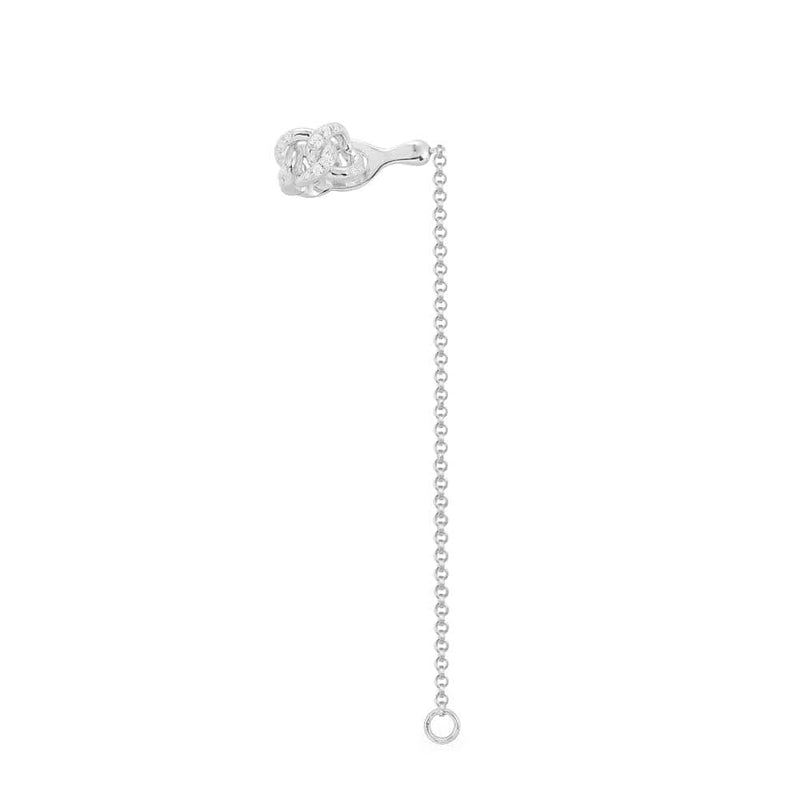 Single Ear Cuff with Chain - Silver