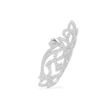 Single Arabesque Ear cuff - White Silver