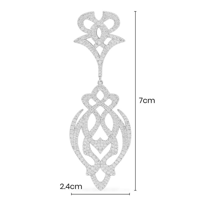 Single Arabesque Drop Earring - silver