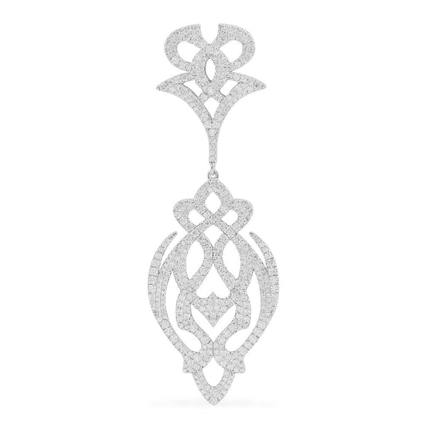 Single Arabesque Drop Earring - silver