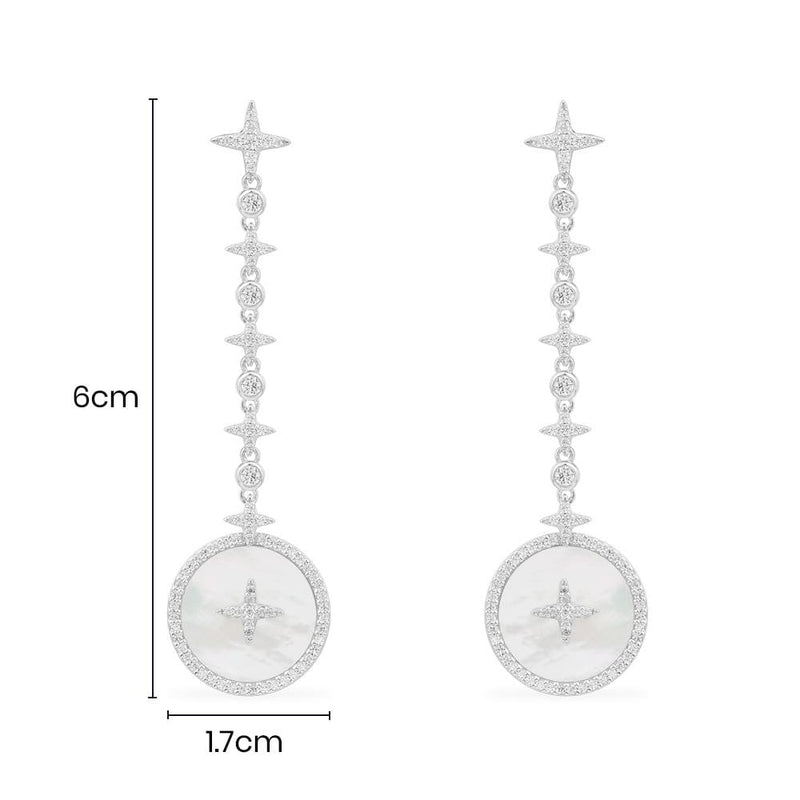 Pearl Drop Earrings - White Silver