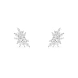 Festival Stud Earrings - White Silver