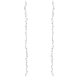 Festival Line Drop Earrings - White Silver