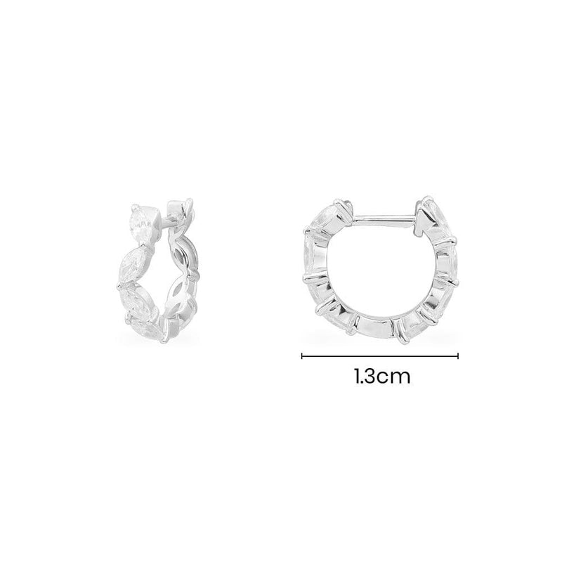 Festival Small Hoop Earrings - White Silver