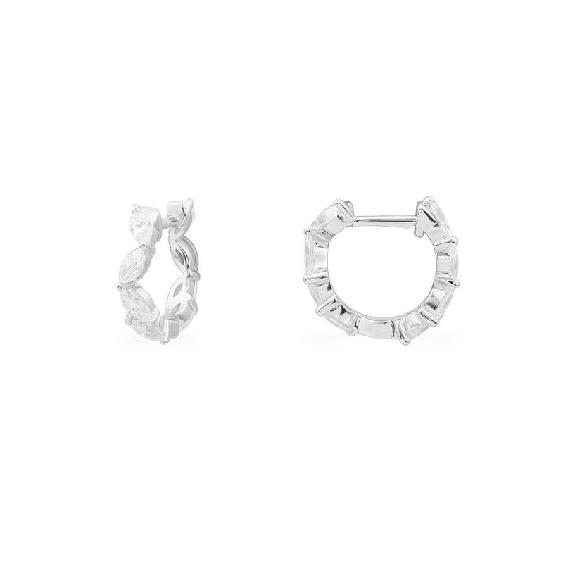 Festival Small Hoop Earrings - White Silver