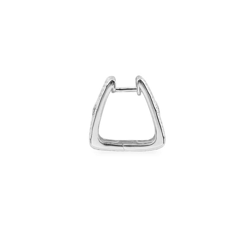 Lucky Eye Triangular Earrings - White Silver