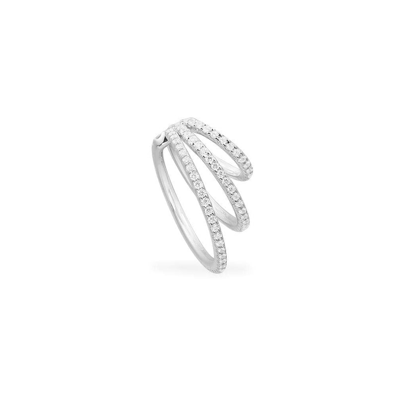 Single Triple Hoop Ear Cuff - silver