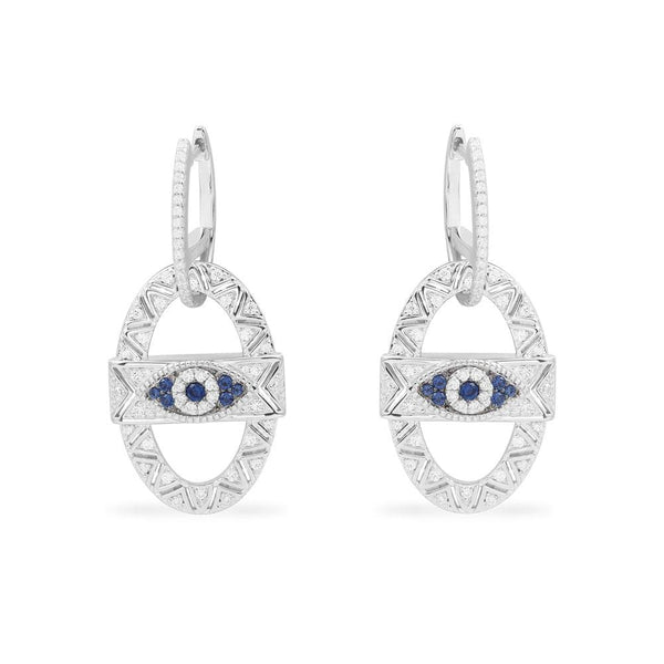 Lucky Eye Maille Marine Earrings - White Silver