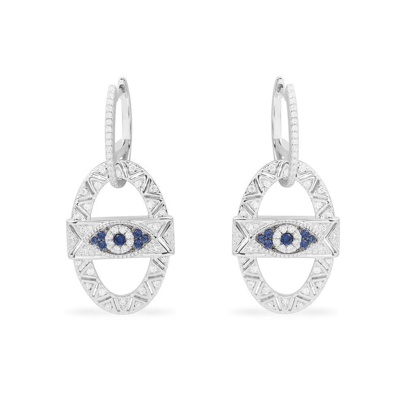 Lucky Eye Maille Marine Earrings - White Silver