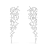 Festival Statement Drop Earrings - White Silver